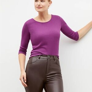 MM Lafleur XXL soyoung T-shirt ribbed Pima cotton 3/4 length sleeve soft classic